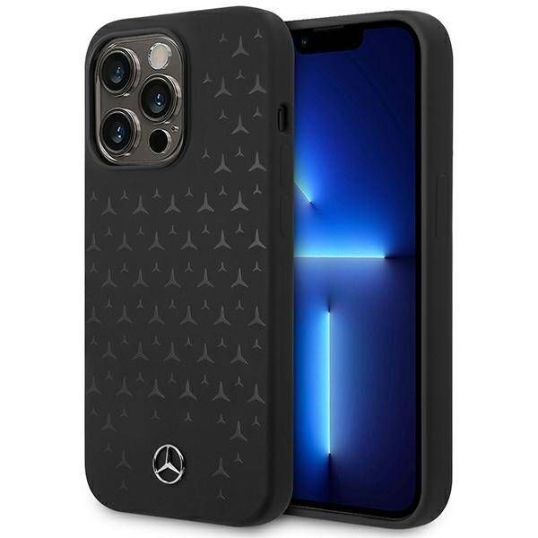 Coque Mercedes iPhone 15 Pro Max 6.7" noir hardcase Silicone Stars Pattern MagSafe