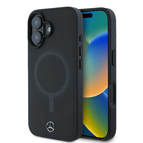 Case Mercedes MEHMP16M23RCMK iPhone 16 Plus 6.7" black hardcase Smooth Leather MagSafe