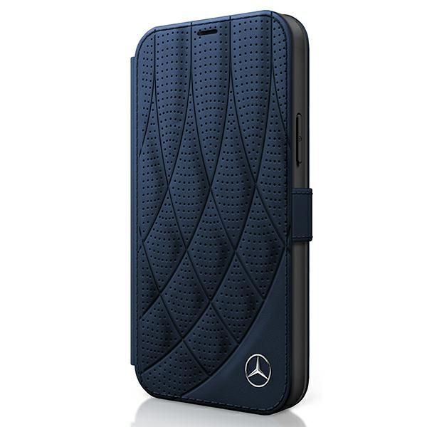 Coque Mercedes MEFLBKP12LDIQNA iPhone 12 Pro Max 6,7" bleu marine book Bow Line