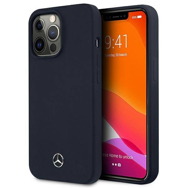 Coque Mercedes MEHCP13XSILNA iPhone 13 Pro Max 6,7" bleu marine hardcase Silicone Line