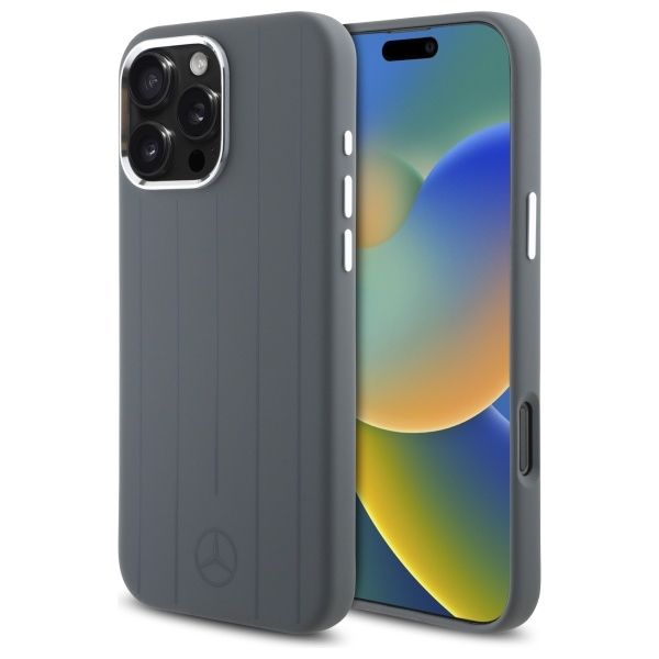 Case Mercedes MEHMP16X23SUVSA iPhone 16 Pro Max 6.9" grey hardcase Silicone Vertical Tonal Stripes MagSafe