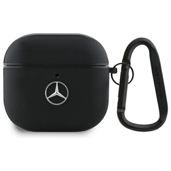 Coque Mercedes MEA4CSLBK AirPods 4 cover black Leather Metal Logo