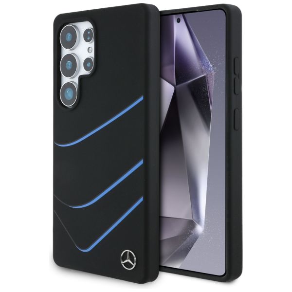 Coque Mercedes Silicone Contrasted Curves MagSafe Case for Samsung Galaxy S25 Ultra Black