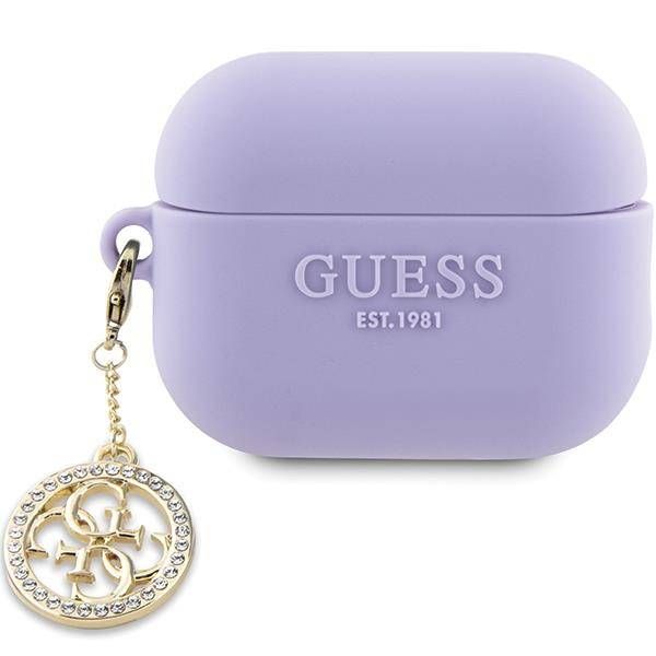 Case Guess GUAP23DSLGHDU AirPods Pro 2 (2022/2023) purple 3D Rubber 4G Diamond Charm