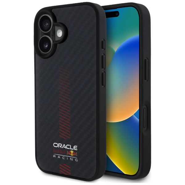 Coque Red Bull RBHMP16S24CFGSMK iPhone 16 6.1" hardcase black Carbon Fiber Power Bar MagSafe