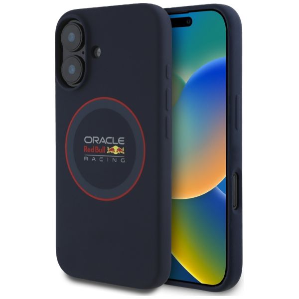 Coque Red Bull RBHMP16S24SIILVR iPhone 16 6.1" hardcase navy Silicone Red Ring MagSafe