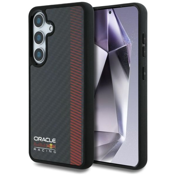 Coque Red Bull Real Carbon Fiber Powerbar MagSafe Case for Samsung Galaxy S25+ Black
